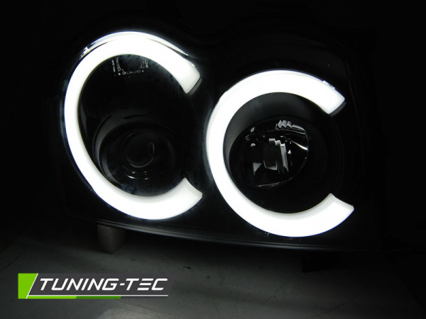 LED Angel Eyes Scheinwerfer für Jeep Grand Cherokee 05-08 schwarz LTI